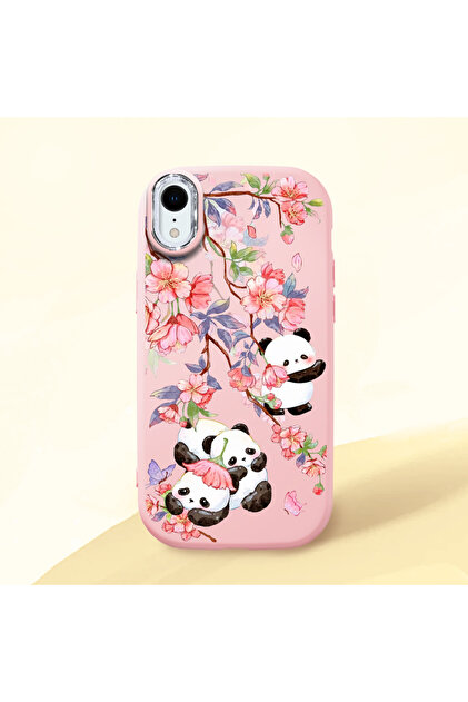 Pink Silicone Case with Shock-Absorbing Camera Protections Compatible with iPhone Xr