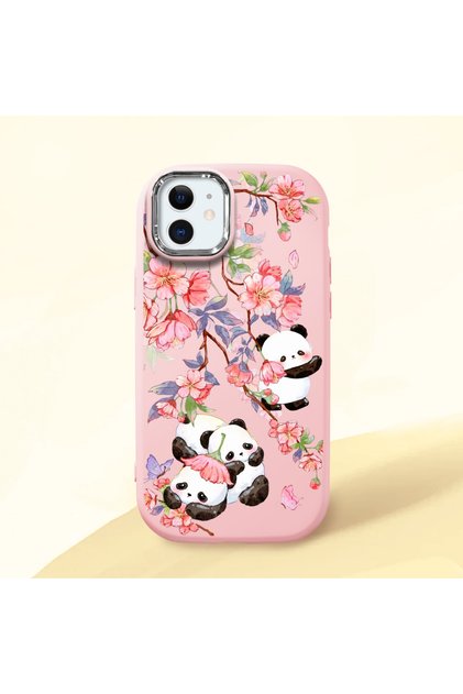 Pink Silicone Case with Shock-Absorbing Camera Protections Compatible with iPhone 12 Mini