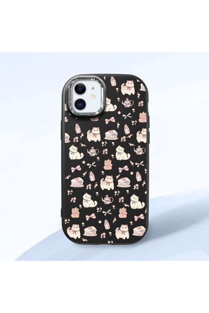 Black Silicone Case with Shock-Absorbing Camera Protections Compatible with iPhone 12/12 Pro