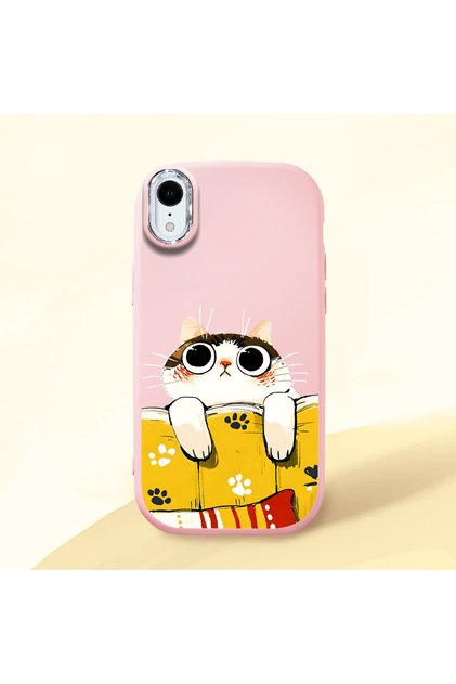 Pink Silicone Case with Shock-Absorbing Camera Protections Compatible with iPhone Xr