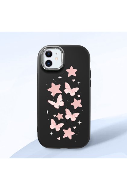 Black Silicone Case with Shock-Absorbing Camera Protections Compatible with iPhone 11
