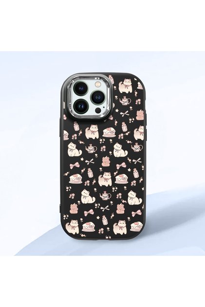 Black Silicone Case Compatible with iPhone 14 Pro with Shock-Absorbing Camera Protections
