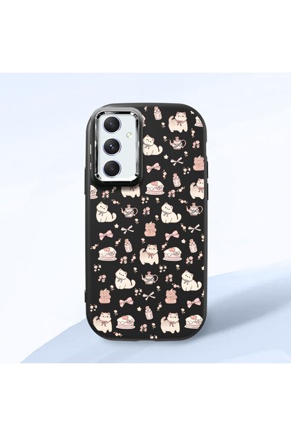 Samsung Galaxy A54 Compatible Black Silicone Case with Shock-Absorbing Camera Protections