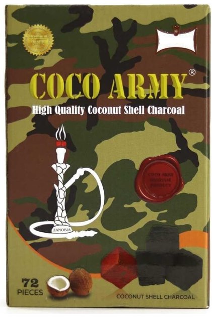 Harbour Delights - Coco Army Coconut Shell Charcoal For Shisha Bakhoor Coal 72 Pcs - 1 Kg فحم
