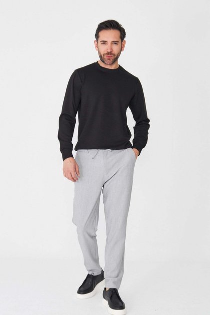Gray Pinstripe Men's Jogger Sports Pants