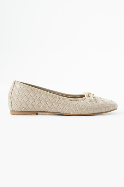 Latte Beige Knitted Ballerinas