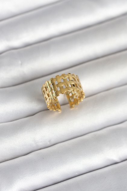 316L Steel Gold Color Mesh Model Women's Ring