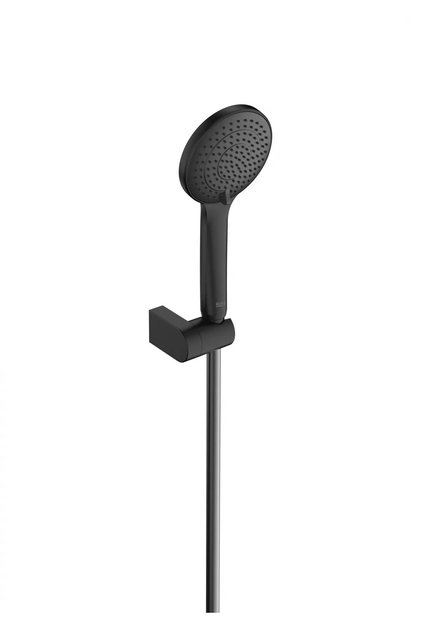 Set para de dus Roca, Gama Sensum, para dus cu 3 jeturi, suport cu brat ajustabil, furtun 1.7m, negr