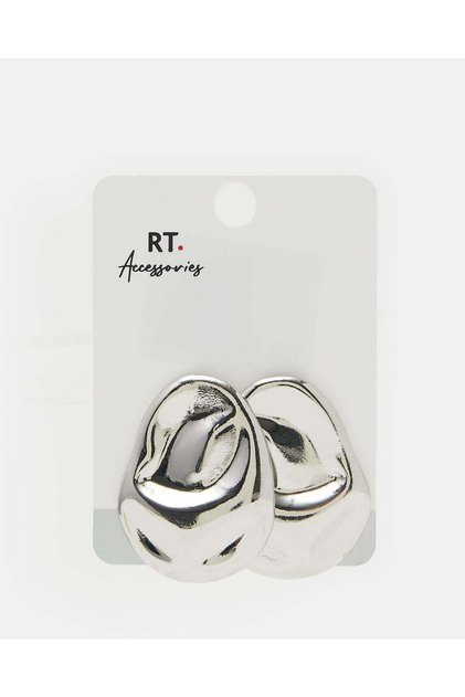 Women Silver Embellished Earring