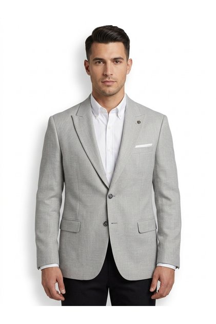 Modern Cut Men's Gray Jacket - Special Textured Casual & Classic Blazer