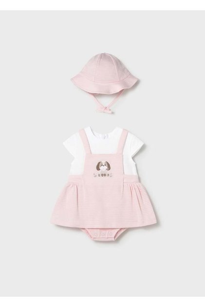 Girl's Newborn Hat and Dress 2-12 Months Pink