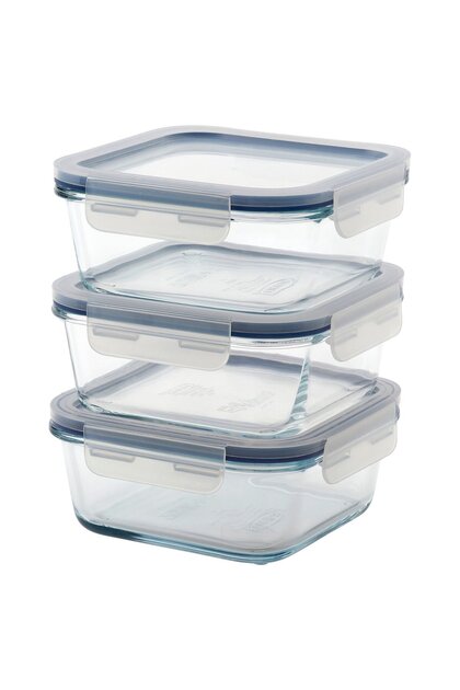 365+ Food container with lid, square/glass, 600 ml