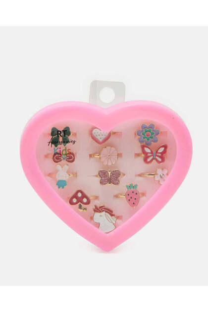 Girls Assorted Embellished 12 Piece Ring Set