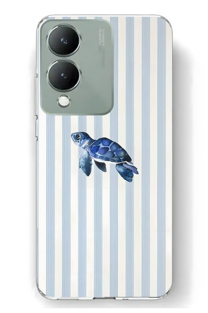 Vivo Y17S Compatible Transparent Phone Case with Sea Turtle Pattern