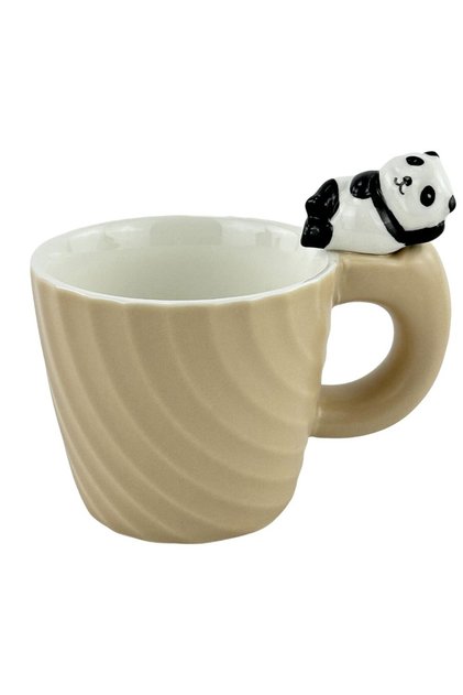 Set 2 Căni ceramice Panda Relax Crem 350 ml