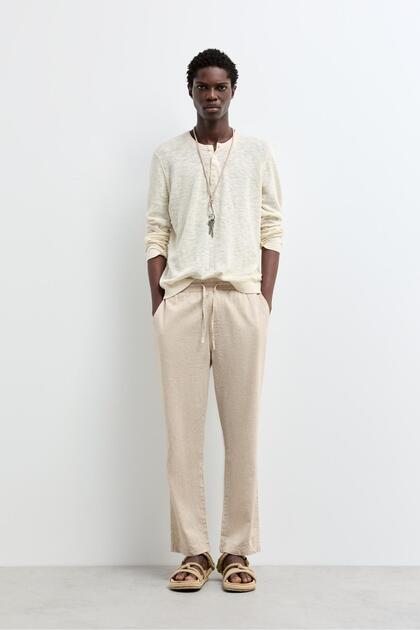 Keten - pamuk jogger pantolon