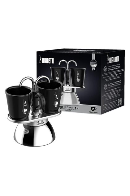 - Set Mini İndüksiyon: Ocak Üstü Espresso Pişirici + 2 Cups - İndüksiyon Ocak Türleri İçin