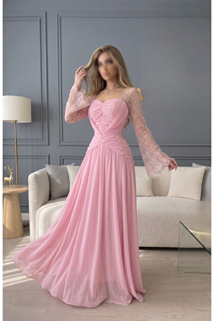 sachin and babi light blue dress Long Sleeves Floor Length Chiffon Lace Mother Of The Bride Dress