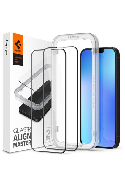 Husa Sticlă călită GLAS.tR AlignMaster (set 2) pentru iPhone 13 Pro Max – negru (ramă)