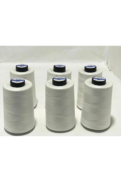 Natural Sewing Thread Set of 6 Sewing Threads 120 No. 5000Mt, Polyester