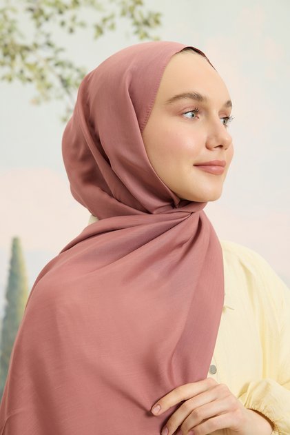Floş Viscose Plain Shawl Dusty Rose