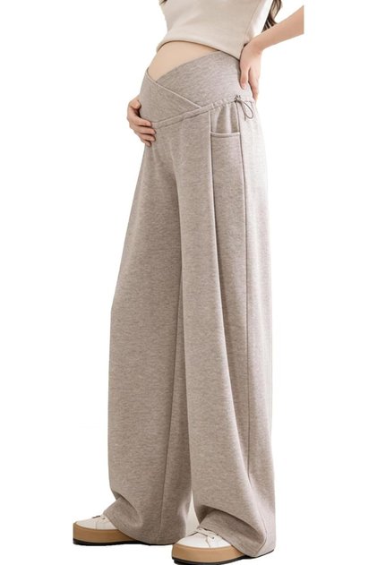 Women's Pants Gentle Maternity Slacks Flowy Wide Leg Maternity Pants Elastic High Waist Pregnancy Tr