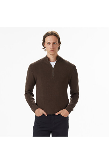 Erkek Kahverengi Classic Fit Kazak