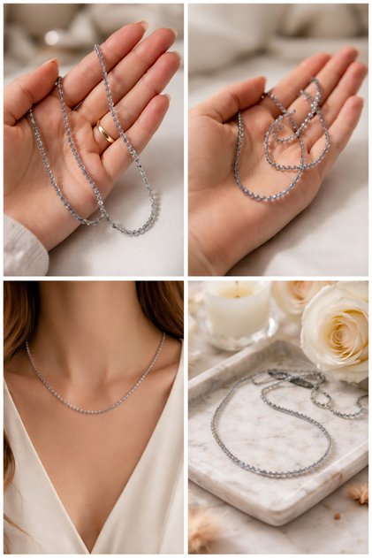 ✨   Labradorite Natural Stone Necklace (3 mm) ✨