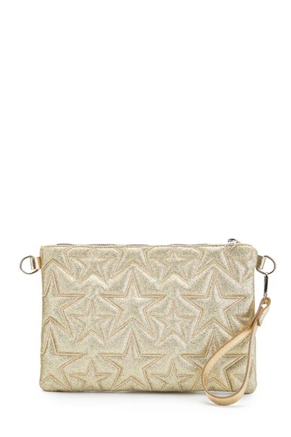 Stitched Clutch Stella Women's Star Crossbody Bag Silvery Gold
