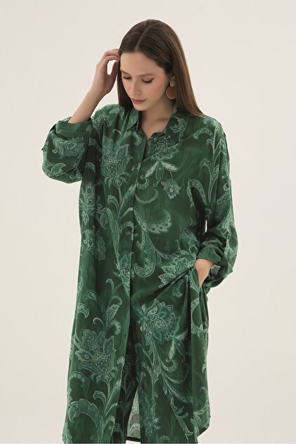 21587 Women's Buttoned Dress and Pants Set