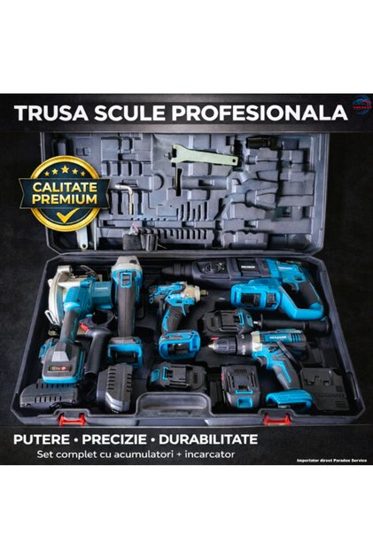 Trusa scule electrice 48V 5 piese 4 acumulatori 6.0Ah profesionala Paradox