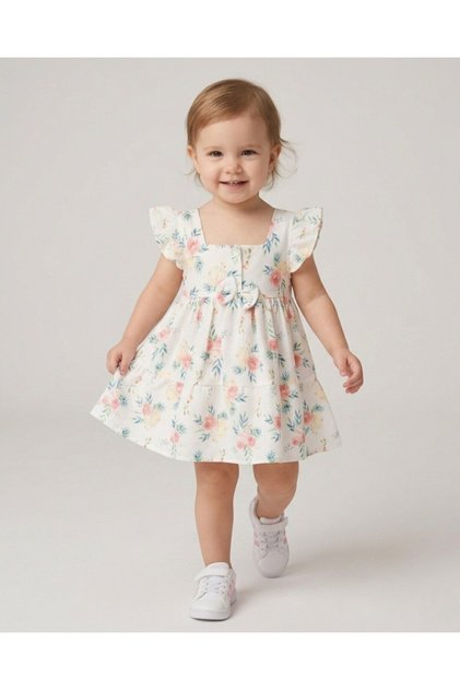 Girl's Summer Floral Printed Strappy Dress for Ages 2-3-4-5, Holiday Dress with Straps