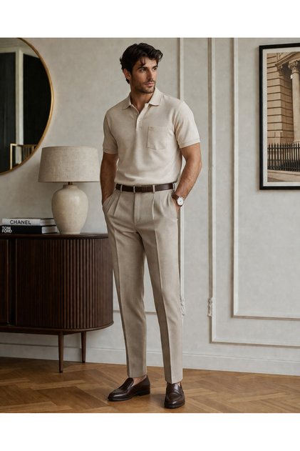 Men's 100% Cotton Short Sleeve Regular Fit Polo Collar T-Shirt