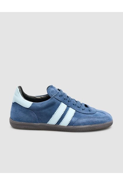 100% Genuine Leather Blue Women's Sports Shoes