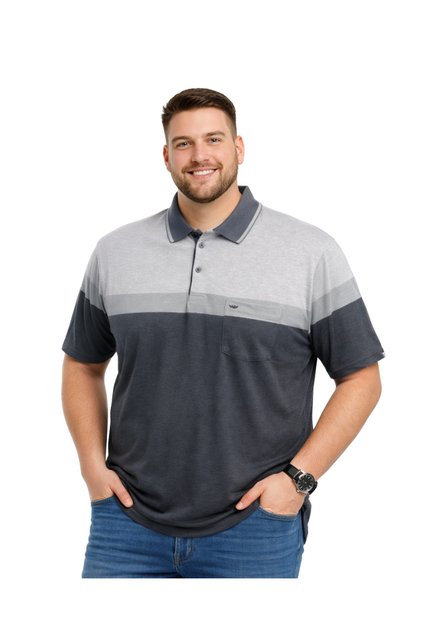 Men's Large Size Melange Smoked Polo Collar Short Sleeve Band T-Shirt 3Xl-4Xl-5Xl-6Xl