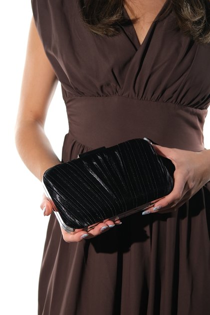 605 Black Satin Women's Evening Dress Bag