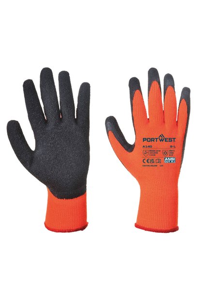 Manusi de protectie, latex, pentru frig, portocaliu/negru