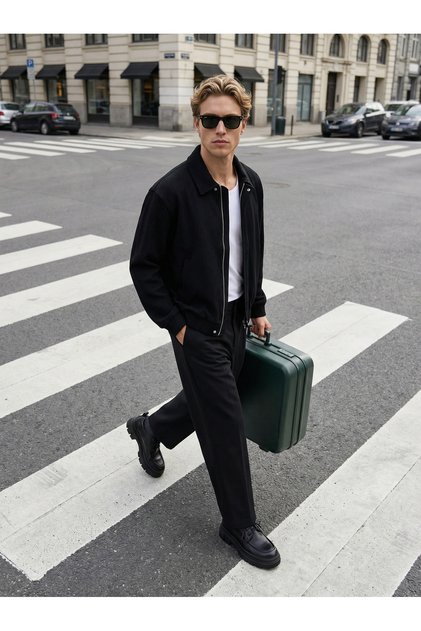 Old Money Bomber Dokulu Oversize Ceket