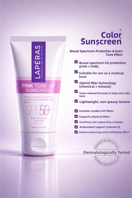 Tinted Sunscreen Spf 50+ | Tone Equalizer & Brightener | Oil-Free Light Texture | Makeup Base | 50 ml