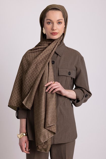 Katre-I Elegance Collection - Cinnamon Ground Double-Sided Shawl