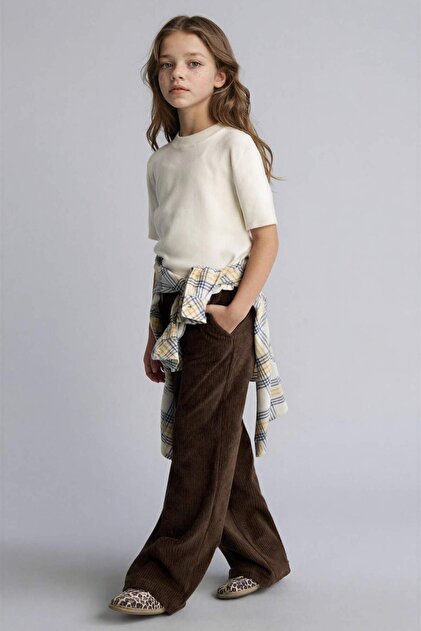 Wide Leg Corduroy Trousers Girls E8295A825Wn
