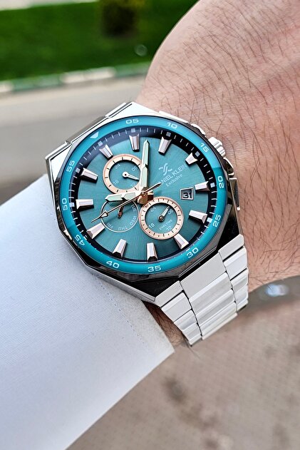 ダニエルスキオラ　（夏） Daniel Klein Kadranı Turkuaz Kordonu Gri Renk Ayarlanabilir