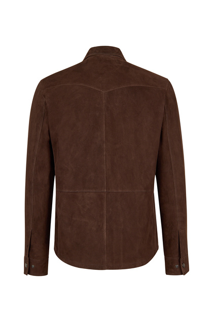 Derimod Martinez Men's Brown Suede Leather Shirt Jacket