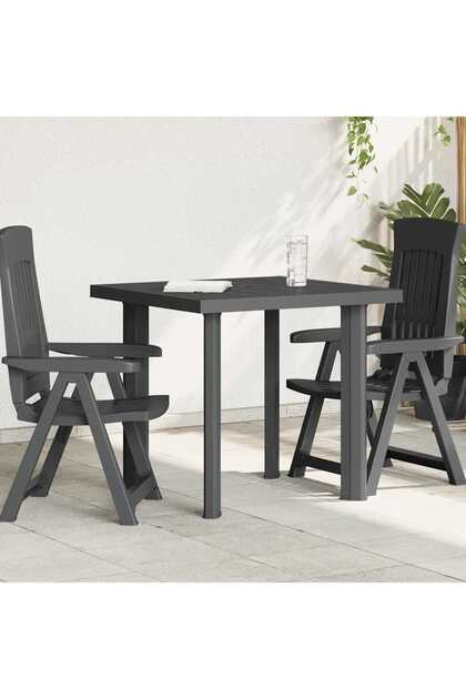 Garden Table Anthracite 80x75x72 cm Plastic