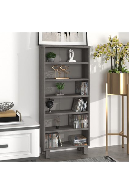 CD Cabinet HAMAR Light Grey 45x18x100 cm Solid Wood Pine