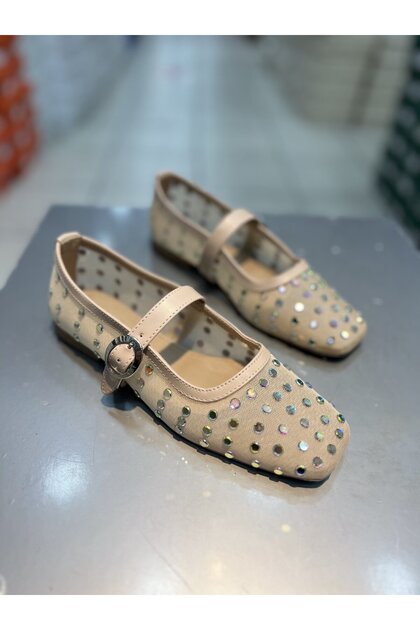 Vollex Imported Stylish Tulle Women's Ballerinas with Stones