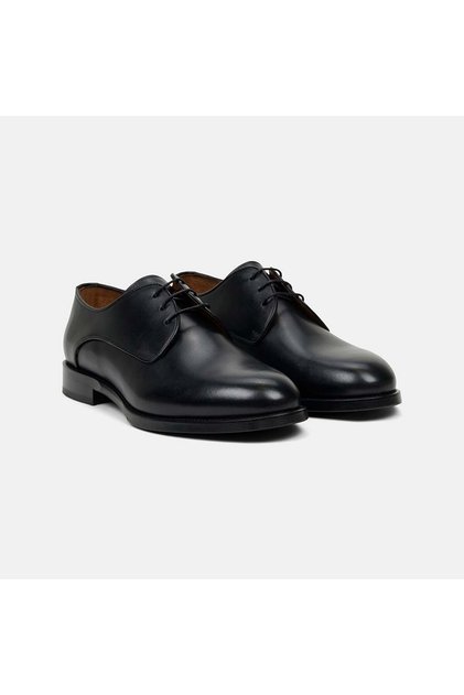 Men's Black Laced Classic Leather Shoes