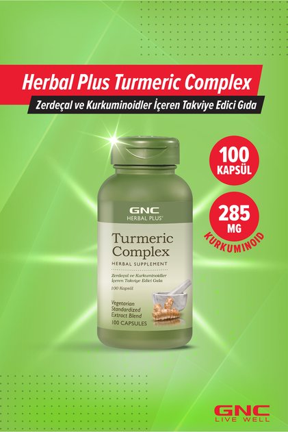 GNC - Turmeric Complex - Zerdeçal ve Kurkuminoidler İçeren Takviye Edici Gıda - 100 Kapsül