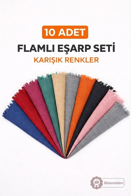 Flameli Scarf Set 10 Pieces Mixed Color Cotton Daily Use Shawl Scarf