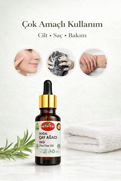safvital Çay Ağacı Yağı 20 ml Cilt Dengeleyici Bakım Yağı Temiz